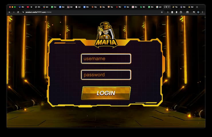 An image of the login screen at Mafia Casino, a top top online casino Australia operator.